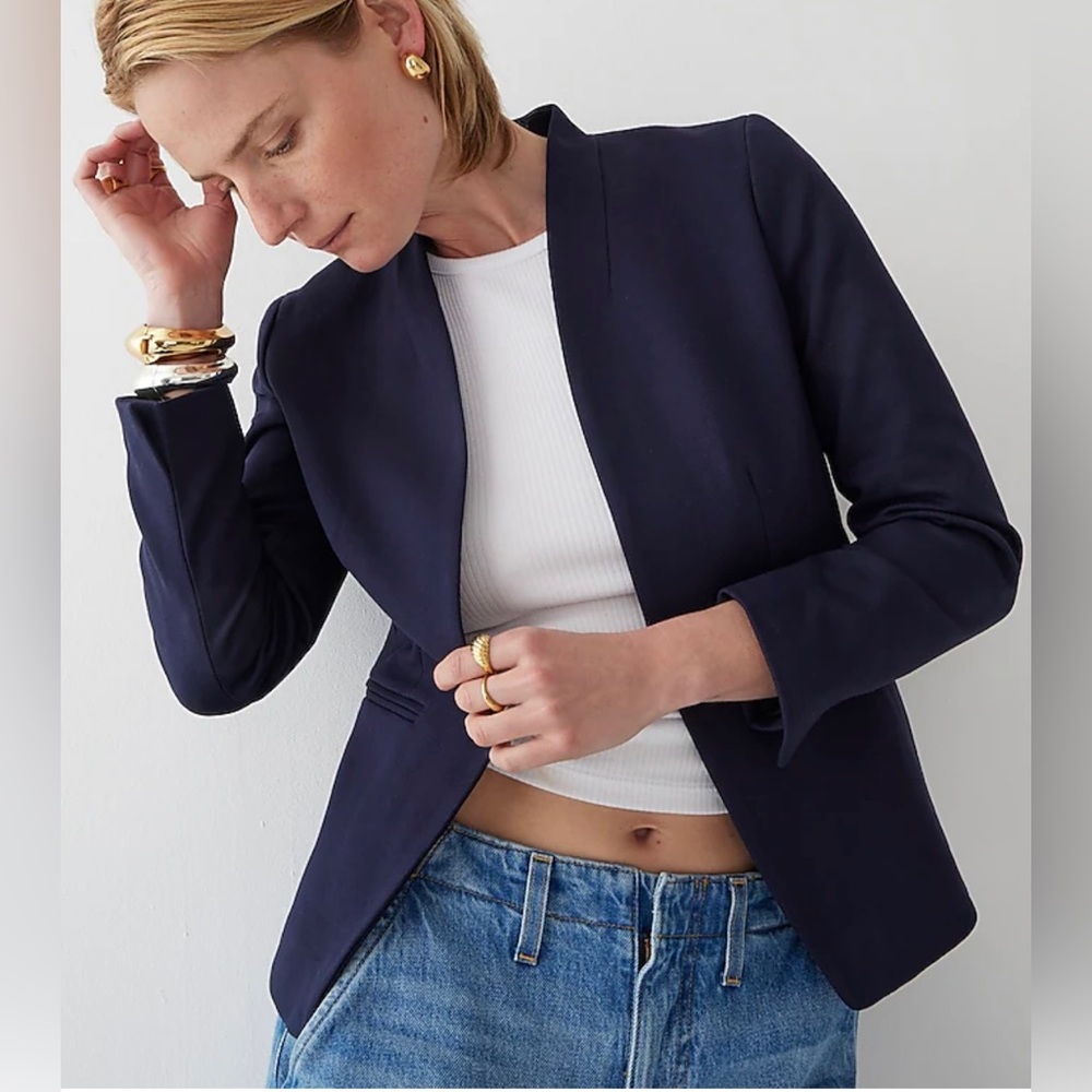 J Crew Collarless Blazer